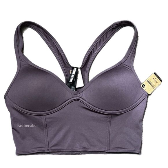 Victorias Secret Pink Active Ultímate Push up Padded Corset Sports Bra Mauve Xs - Picture 4 of 5